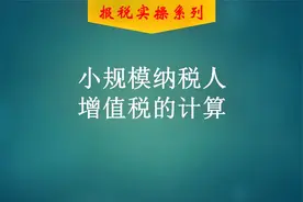 小规模纳税人增值税计算视频封面