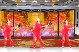广场舞《好运来》喜庆64步花球舞原创教学视频封面