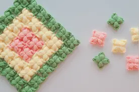 观感美，手感好！蝴蝶泡芙花样，钩编以及拼接视频封面