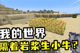 我的世界：两只牛中间隔着岩浆，喂饱之后，也能出现一只小牛