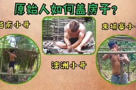 原始人如何盖房子？三国小哥各显身手，共同揭秘原始生活！视频封面