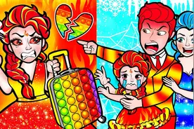 定格动画：爸爸收留流浪母子，却引起女孩不安，妈妈耐心呵护着她视频封面