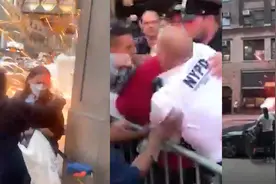 亲巴勒斯坦抗议者大闹纽约街头：怒骂殴打犹太人，现场引发爆炸视频封面