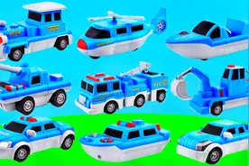小孩子爱玩的磁力拼接玩具车，有海陆空游艇警车和直升机视频封面