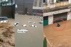 50秒看河南洪灾：汽车漂浮市民险被冲走 米河镇失联 政府抢险救援视频封面