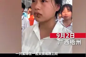 广西女生军训被蜜蜂爬嘴仍一动不动视频封面