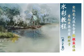 学浪计划-水彩教程 看起来很厉害，实际上毫无技术含量的撒盐技法视频封面