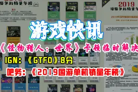 快讯《怪物猎人世界冰原》卡顿解决临时方案，IGN：《GTFO》8分视频封面