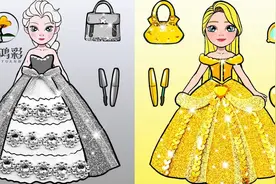 剪纸动画：两个女孩看到一扇门，进去后发现里面是城堡视频封面