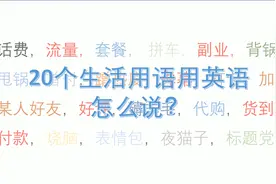 话费、流量、弹幕、副业......，20个生活用语用英语这么说视频封面