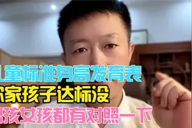 儿童标准身高发育表，你家孩子达标没？男孩女孩都有，对照一下视频封面