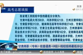 甘肃高职（专科）批普通类（R段）院校投档最低分公布