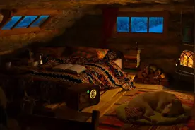暴风雪天，在舒适的冬季小屋中深度睡眠，放松的风雪声，减压助眠视频封面