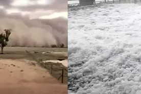 沙尘暴遮天蔽日 冰雹猖狂砸城 澳大利亚接连遭遇极端天气视频封面