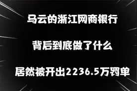 马云的浙江网商银行，背后到底做了什么，居然被开出2236.5万罚单视频封面