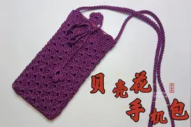 教你钩织一款贝壳花手机包，简单好学方便携带，新手也能轻松学会视频封面