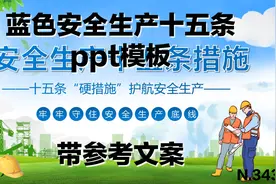 蓝色安全生产十五条ppt模板分享视频封面