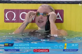 立陶宛名将梅卢提特以28秒37打破女子50米蛙泳世界纪录视频封面