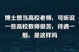 博士想当高校老师，可听说一些高校教师很苦，待遇一般，是这样吗视频封面