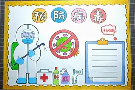 用尺子画预防新冠病毒手抄报，简单好看 一二三年级手抄报视频封面