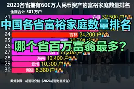 中国各省600万资产富裕家庭数量排名，看看哪个省百万富翁最多？视频封面