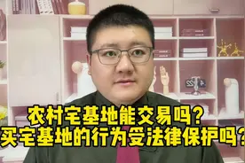 农村宅基地能交易吗？购买宅基地的行为受法律保护吗？视频封面