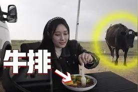 在牛群前烤牛肉，惨遭报应天降暴雨！房车遮阳篷收不回去了！视频封面