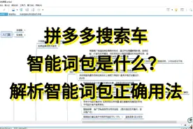 拼多多搜索车智能词包是什么有什么作用？解析智能词包正确用法视频封面