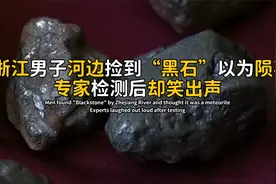 浙江男子河里发现陨石坑，在附近捡到黑色陨石，专家检测后笑出声视频封面