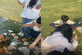 女子跟朋友户外烧烤，却遇见一个放牛男孩，随后行为让人心头一暖视频封面