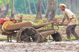 印度农村耕田，手扶拖拉机开得很六，有多少人会开的？视频封面