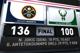 NBA全场集锦：掘金136-100雄鹿 约基奇准三双字母哥29分视频封面