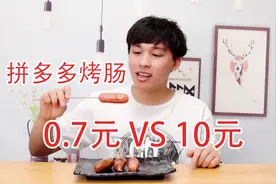 拼多多0.7元一根的烤肠能吃吗？对比10元一根的烤肠有何区别？视频封面