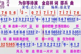 次仁央宗演唱《为你等待》的同步动态彩色简谱视频封面