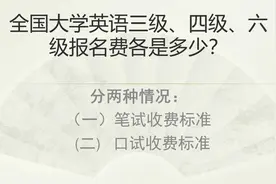 全国大学英语三、四级、六级级报名费各是多少？视频封面