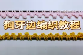 分享一个狗牙边的编织方法，也叫锯齿花边，让你的织物更加精致！视频封面