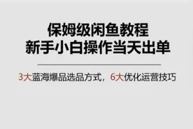 保姆级闲鱼教程，新手小白当天出单