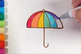 儿歌多多儿童简笔画 雨伞 夏天常下雨 学画彩虹雨伞快乐玩耍视频封面