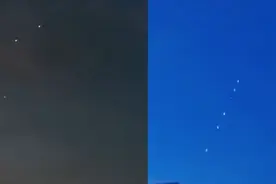 网友拍到“七星连珠”罕见画面：七颗行星串联，蓝黑夜空中闪光视频封面