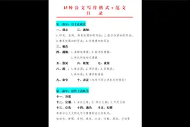 党政机关15种公文文种：万能格式及正文范文模板视频封面