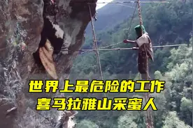 喜马拉雅山采蜜人，爬上100米高空，拿生命在采集蜂蜜视频封面