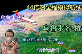44倍速全程模拟乌鲁木齐飞往杭州，飞过多座雪山高山峡谷才能到达视频封面