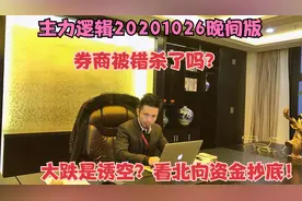 1026收评：券商被错杀？技术面金针探底，重点看北向抄底！视频封面