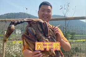 家里仅存的一只“风干鸭”，炖了招呼客人，农家小院真热闹视频封面