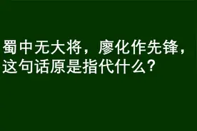 蜀中无大将，廖化作先锋，这句话原本指的是什么？视频封面