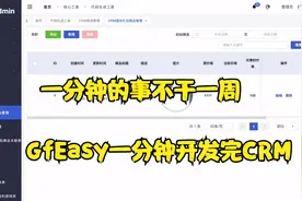 【低代码】GfEasy一分钟开发完CRM系统视频封面