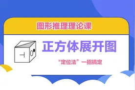 图形推理理论课：正方体展开图。定位法解决所有六面体展开图问题视频封面