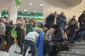 乌克兰银行限制取钱额度，居民超市内抢购物资，在地铁站躲避空袭视频封面