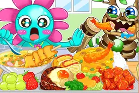 小怪物朋友的美食时刻，来看看它们都吃了什么好吃的吧视频封面