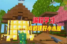 迷你世界：编程闯关学习第二天，建筑高手10秒就搭建好小木屋视频封面